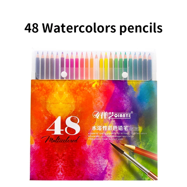 Lápices de colores profesionales para dibujo, lápices de Madera Suave, 48 colores acuarelables para estudiantes de arte y pintores