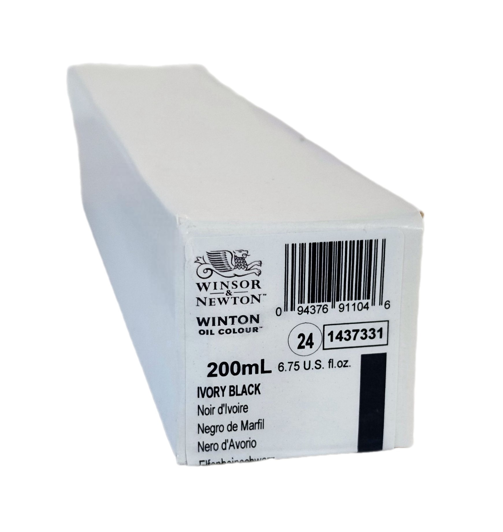Winsor & Newton SERIE WINTON, Negro de Marfil / Ivory Black No.331,  color fino al oleo en tubo de 200 ml, 1 pza