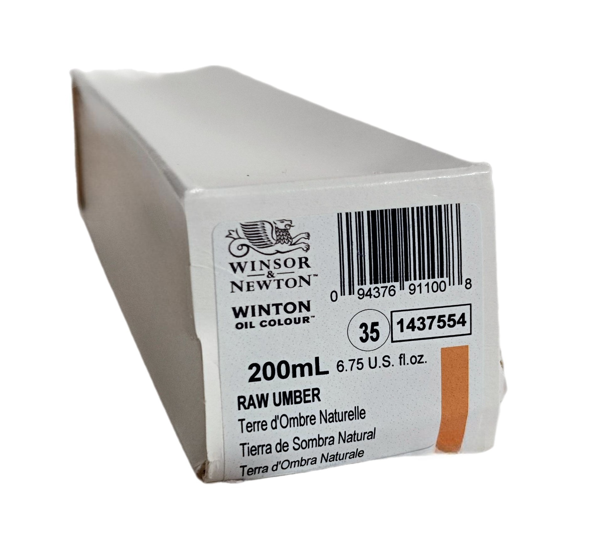 Winsor & Newton SERIE WINTON, Tierra de Sombra Natural / Raw Umber No.554,  color fino al oleo en tubo de 200 ml, 1 pza