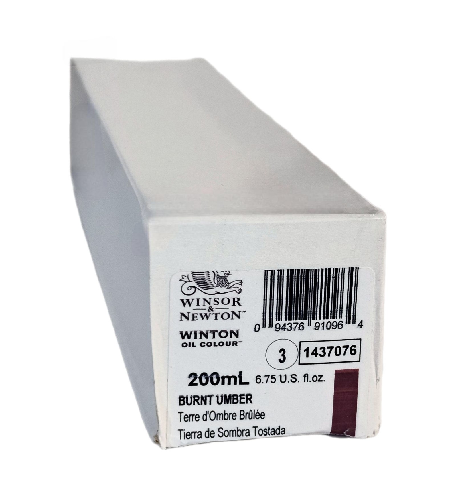 Winsor & Newton SERIE WINTON, Tierra de Sombra Tostada / Burnt Umber No.076,  color fino al oleo en tubo de 200 ml, 1 pza
