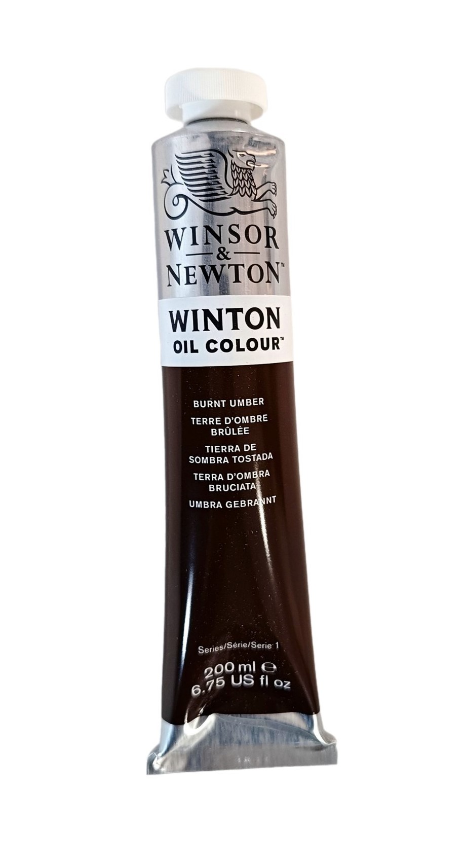 Winsor & Newton SERIE WINTON, Tierra de Sombra Tostada / Burnt Umber No.076,  color fino al oleo en tubo de 200 ml, 1 pza
