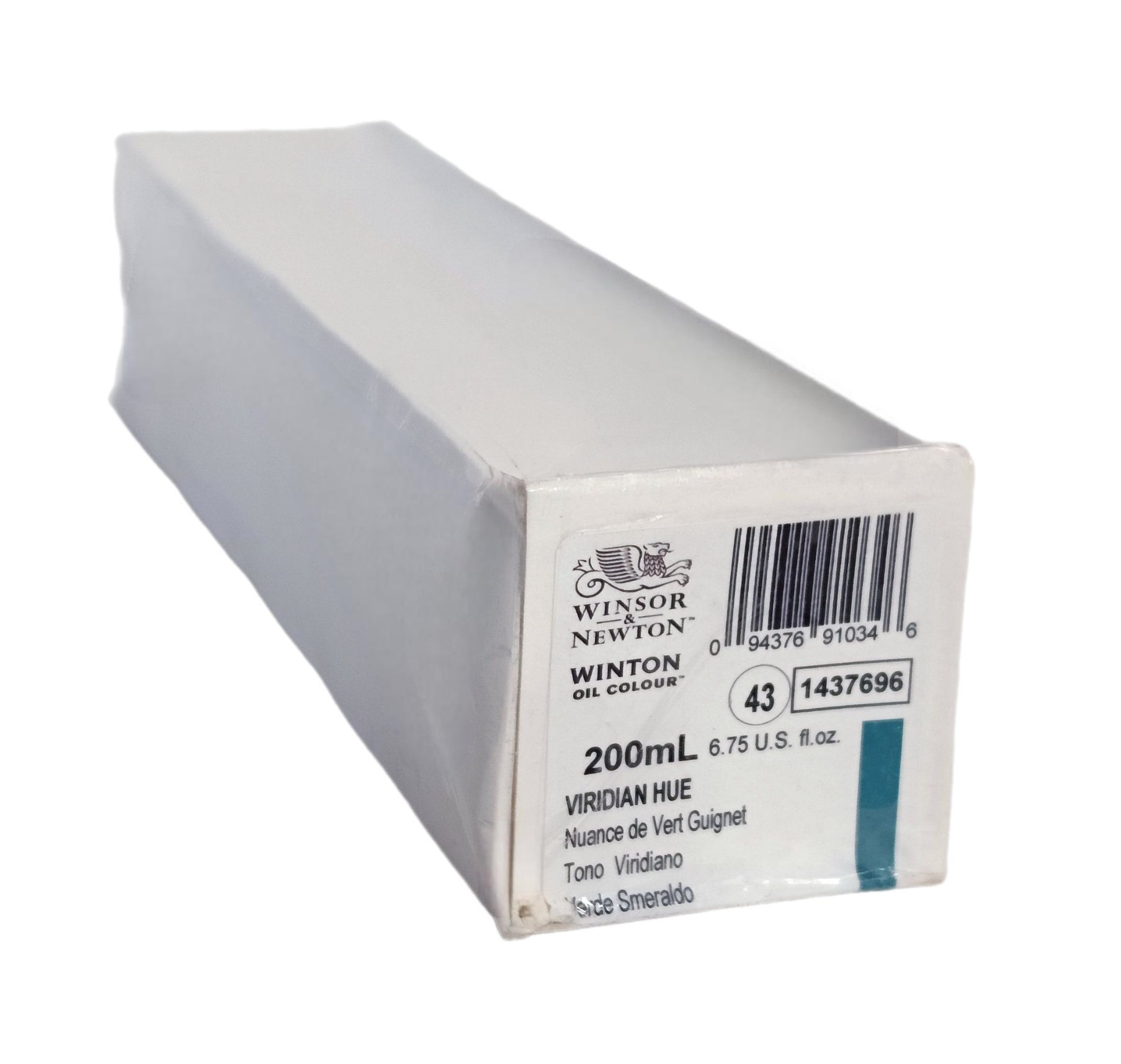 Winsor & Newton SERIE WINTON, Tono Viridian / Viridian Hue No.696,  color fino al oleo en tubo de 200 ml, 1 pza