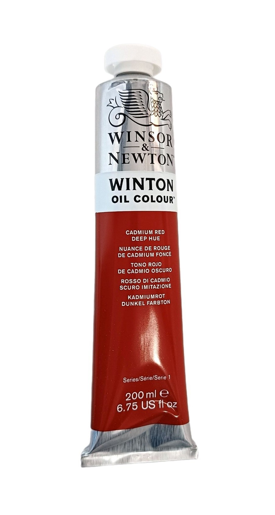 Winsor & Newton SERIE WINTON Tono de Rojo de Cadmio Profundo / Cadmium Deep Red Hue No.098,  color fino al oleo en tubo de 200 ml, 1 pza