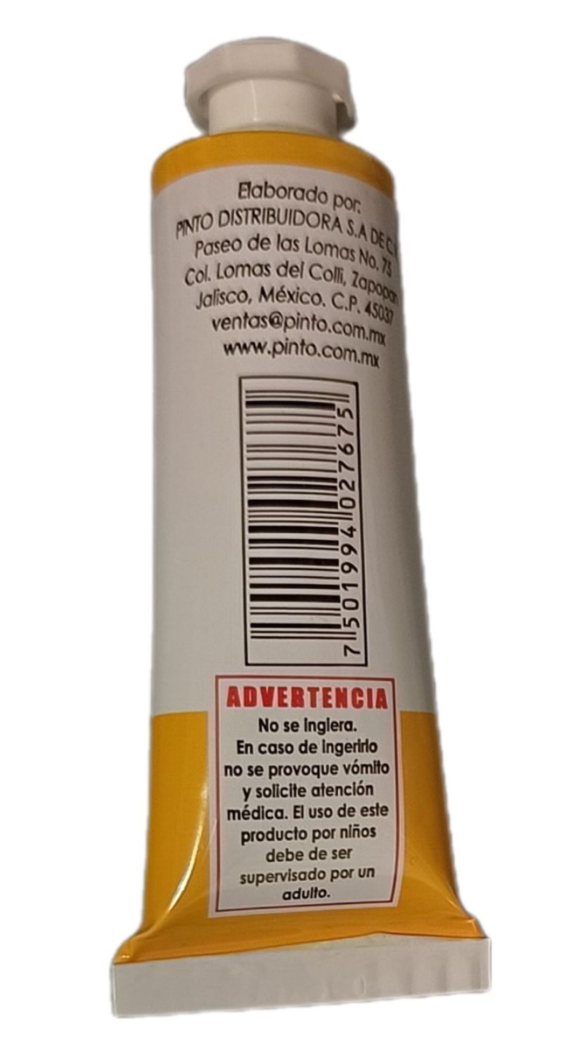 Color Amarillo Medio 513, Tubo de oleo de 37 ml Marca Pinto, serie ACADEMIA