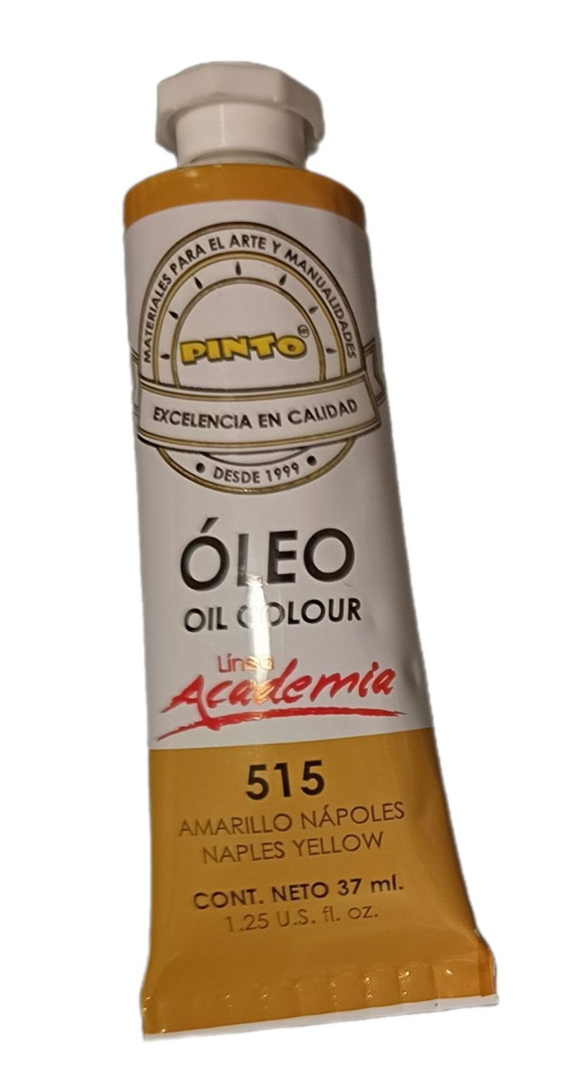 Color Amarillo Napoles 515, Tubo de oleo de 37 ml Marca Pinto, serie ACADEMIA