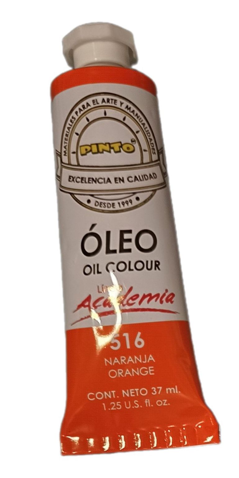 Color Naranja 516, Tubo de oleo de 37 ml Marca Pinto, serie ACADEMIA