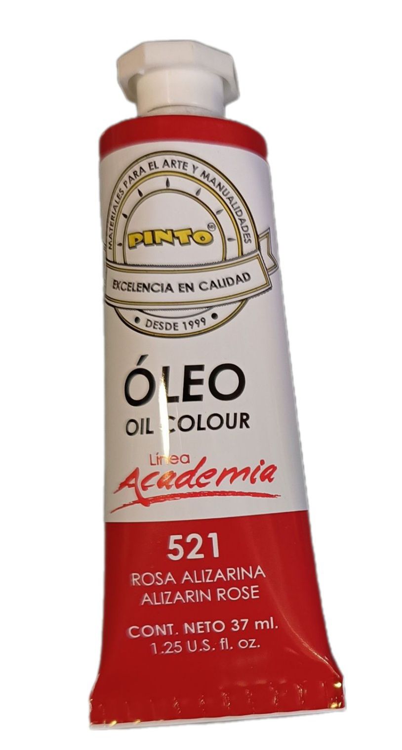 Color Rosa Alizarina 521, Tubo de oleo de 37 ml Marca Pinto, serie ACADEMIA