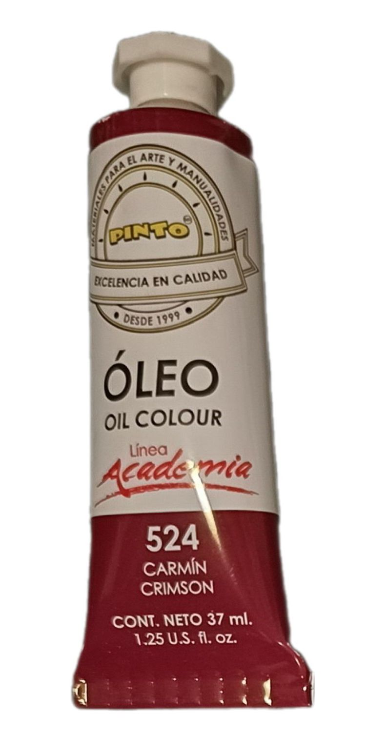 Color Carmin 524, Tubo de oleo de 37 ml Marca Pinto, serie ACADEMIA