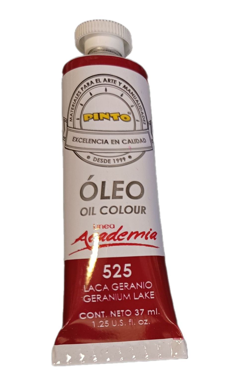 Color Laca Geranio 525, Tubo de oleo de 37 ml Marca Pinto, serie ACADEMIA