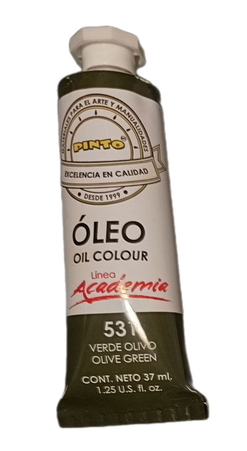 Color Verde Olivo 531, Tubo de oleo de 37 ml Marca Pinto, serie ACADEMIA