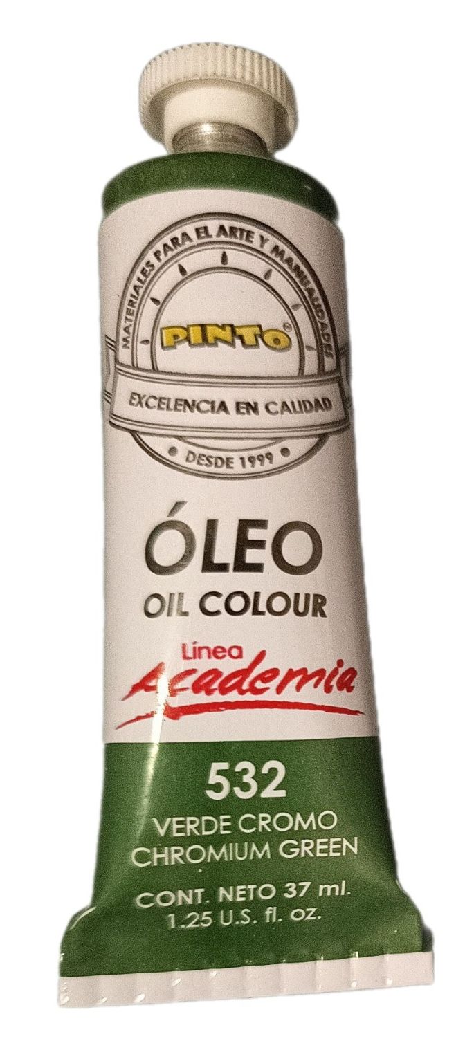 Color Verde cromo 532, Tubo de oleo de 37 ml Marca Pinto, serie ACADEMIA