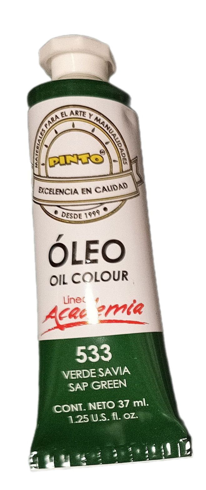 Color Verde sabia 533, Tubo de oleo de 37 ml Marca Pinto, serie ACADEMIA