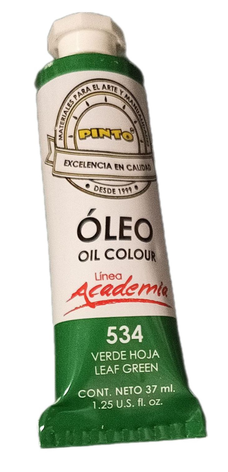 Color Verde hoja 534, Tubo de oleo de 37 ml Marca Pinto, serie ACADEMIA