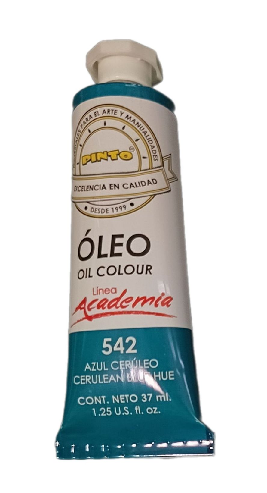 Color Azul Ceruleo 542, Tubo de oleo de 37 ml Marca Pinto, serie ACADEMIA