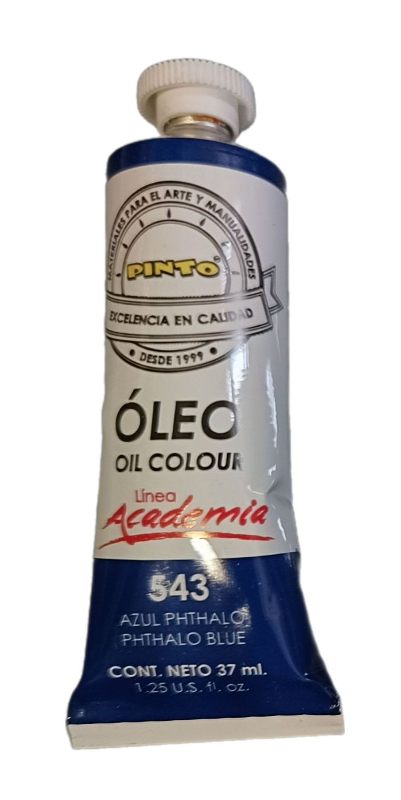 Color Azul Phtalo 543, Tubo de oleo de 37 ml Marca Pinto, serie ACADEMIA
