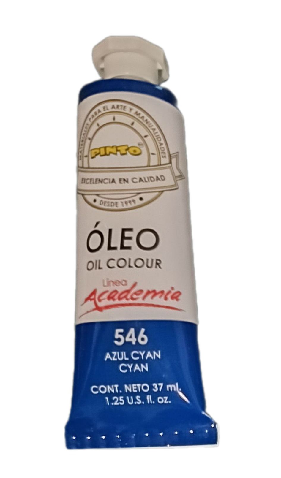 Color Azul Cyan 546, Tubo de oleo de 37 ml Marca Pinto, serie ACADEMIA