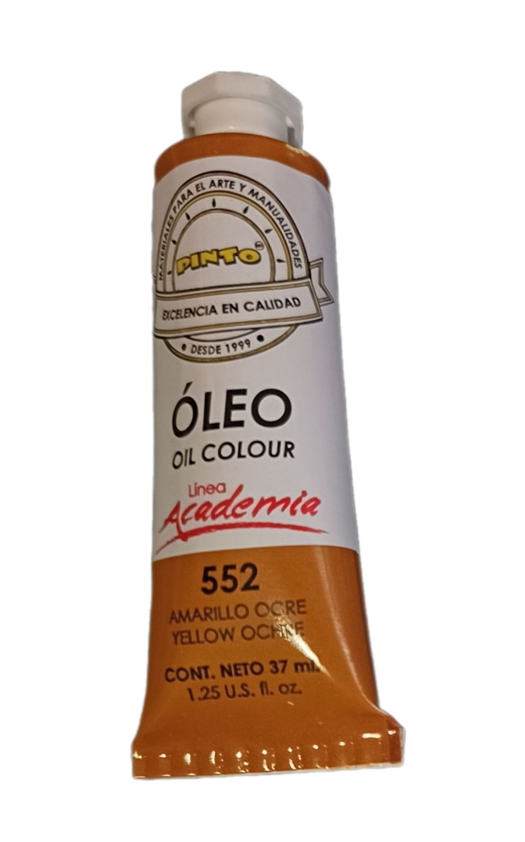 Color Amarillo Ocre 552, Tubo de oleo de 37 ml Marca Pinto, serie ACADEMIA