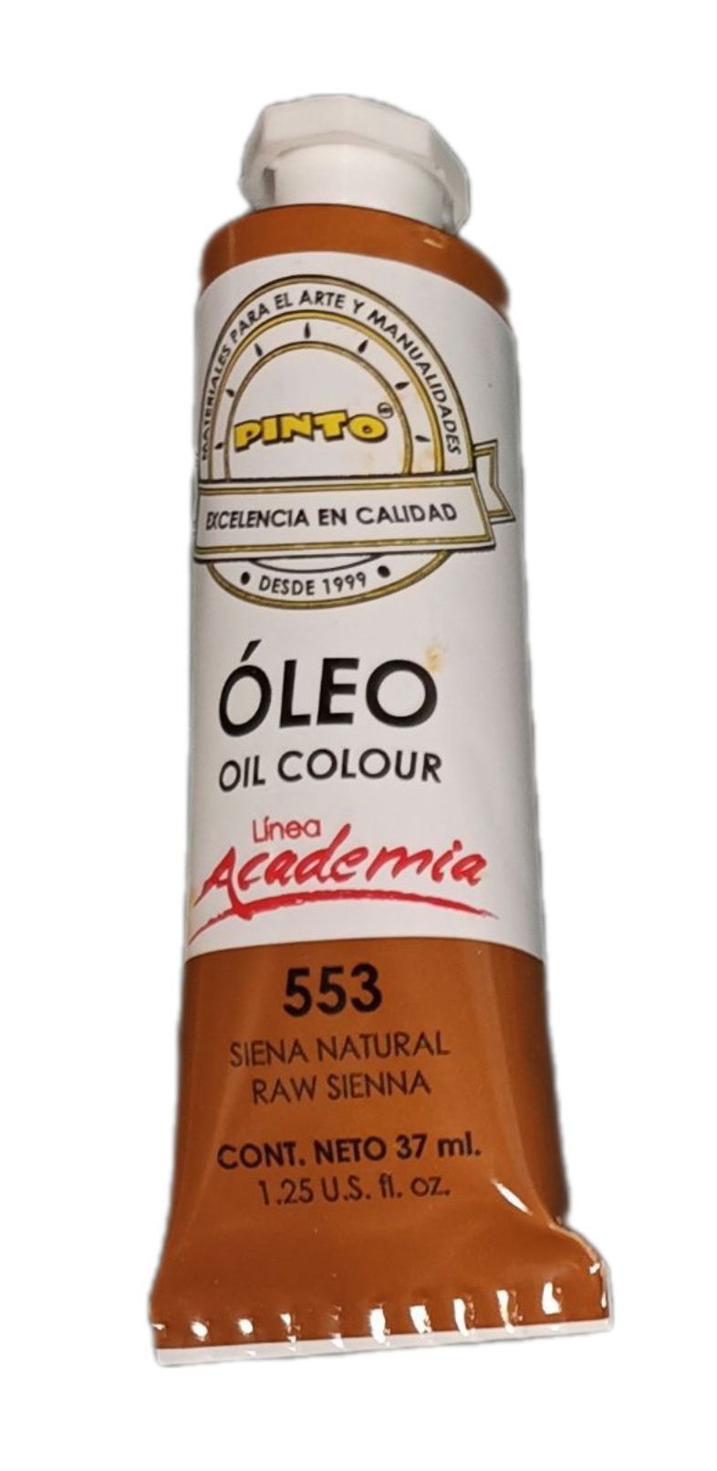 Color Siena Natural 553, Tubo de oleo de 37 ml Marca Pinto, serie ACADEMIA