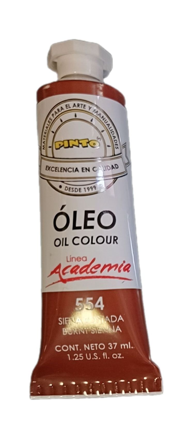 Color Siena Tostada 554, Tubo de oleo de 37 ml Marca Pinto, serie ACADEMIA