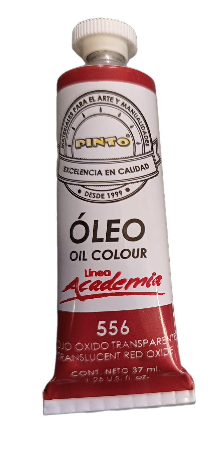 Color Rojo Oxido 556, Tubo de oleo de 37 ml Marca Pinto, serie ACADEMIA
