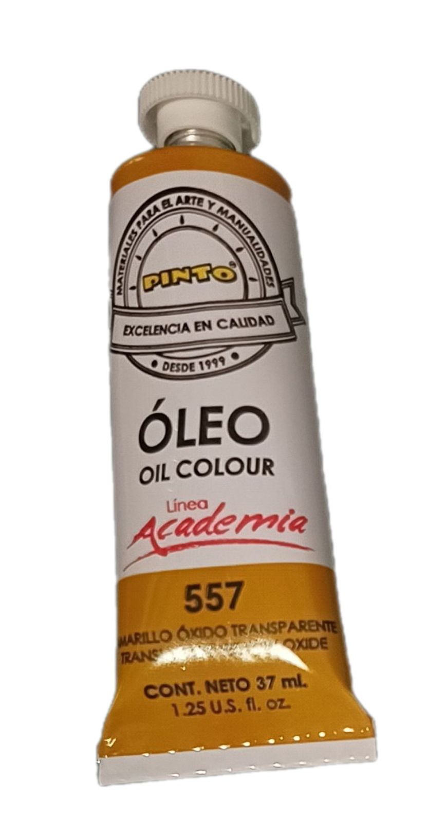 Color Amarillo Oxido Transparente 557, Tubo de oleo de 37 ml Marca Pinto, serie ACADEMIA