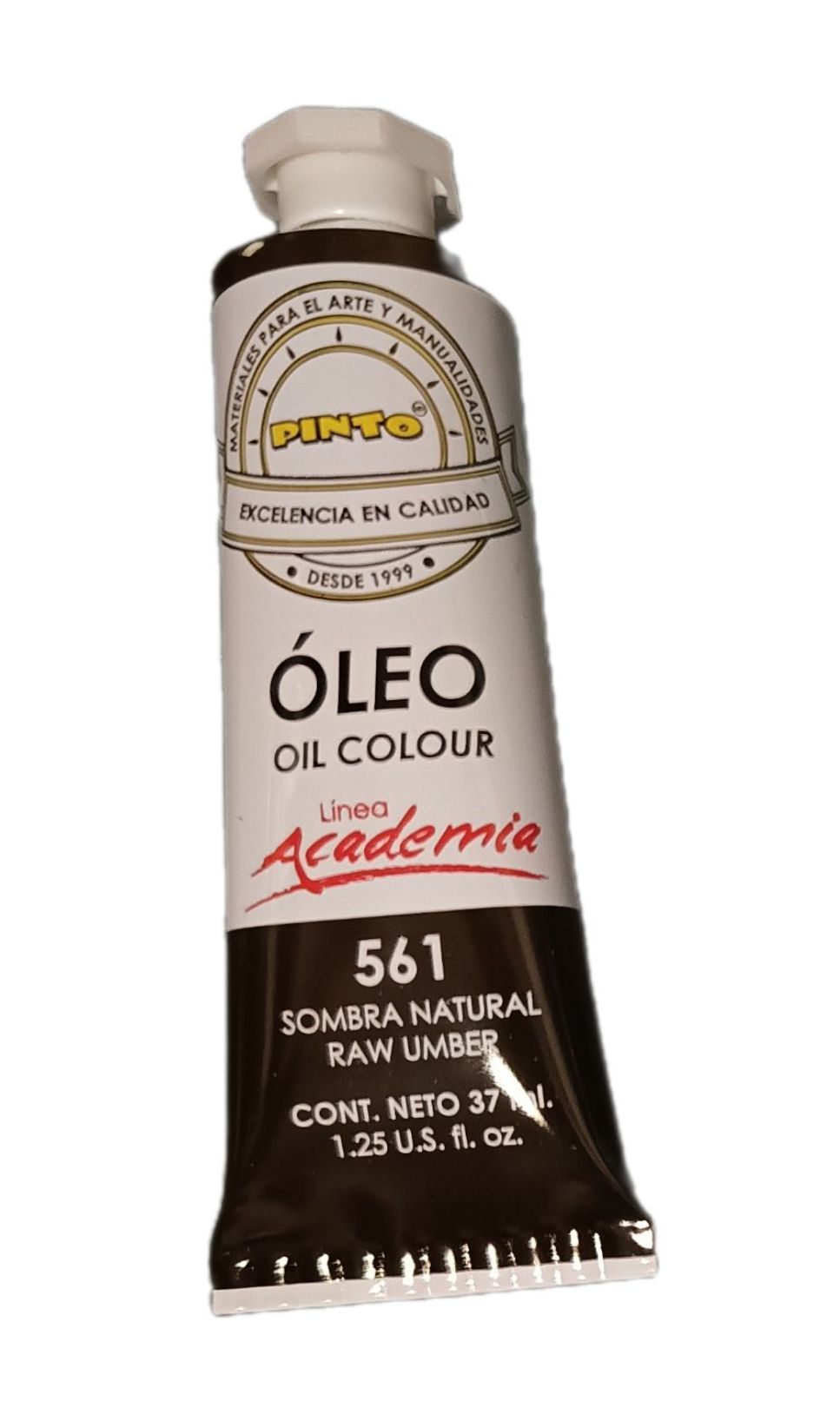 Color Sombra Natural 561, Tubo de oleo de 37 ml Marca Pinto, serie ACADEMIA