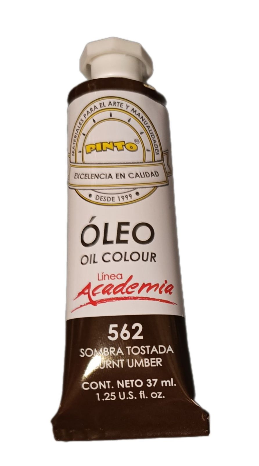 Color Sombra Tostada 562, Tubo de oleo de 37 ml Marca Pinto, serie ACADEMIA