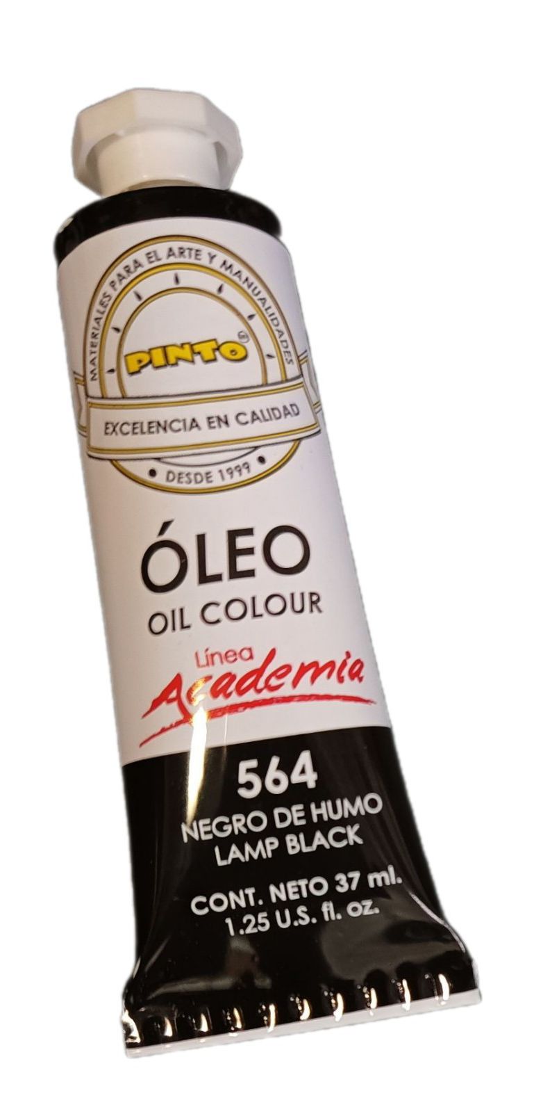 Color Negro de Humo 564, Tubo de oleo de 37 ml Marca Pinto, serie ACADEMIA
