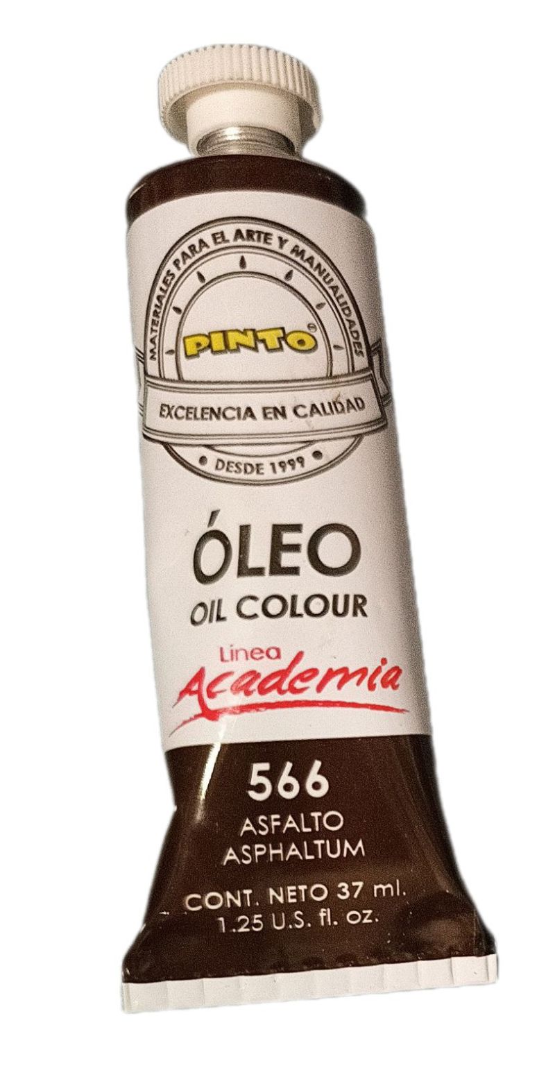 Color Asfalto 566, Tubo de oleo de 37 ml Marca Pinto, serie ACADEMIA
