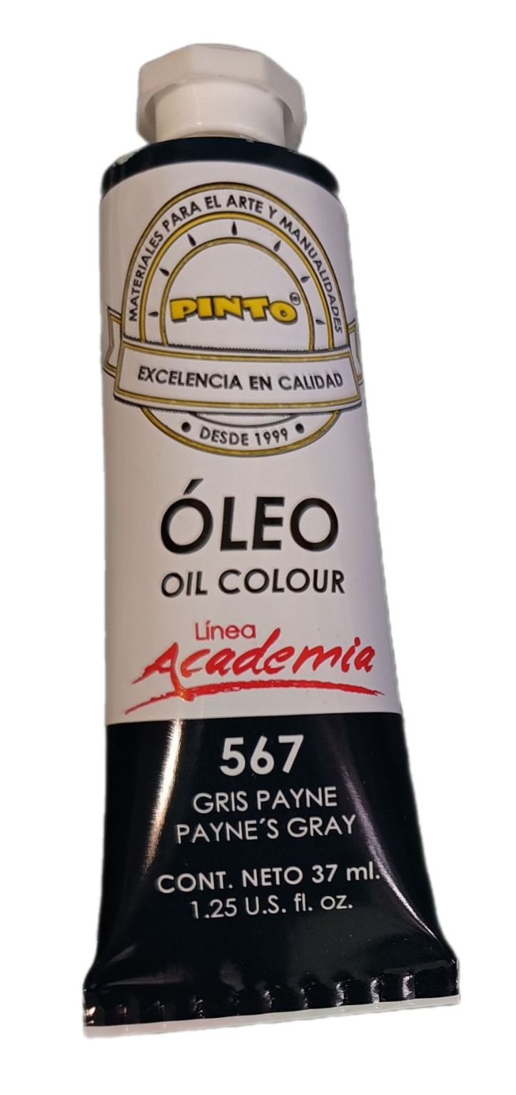 Color Gris de Payne 567, Tubo de oleo de 37 ml Marca Pinto, serie ACADEMIA