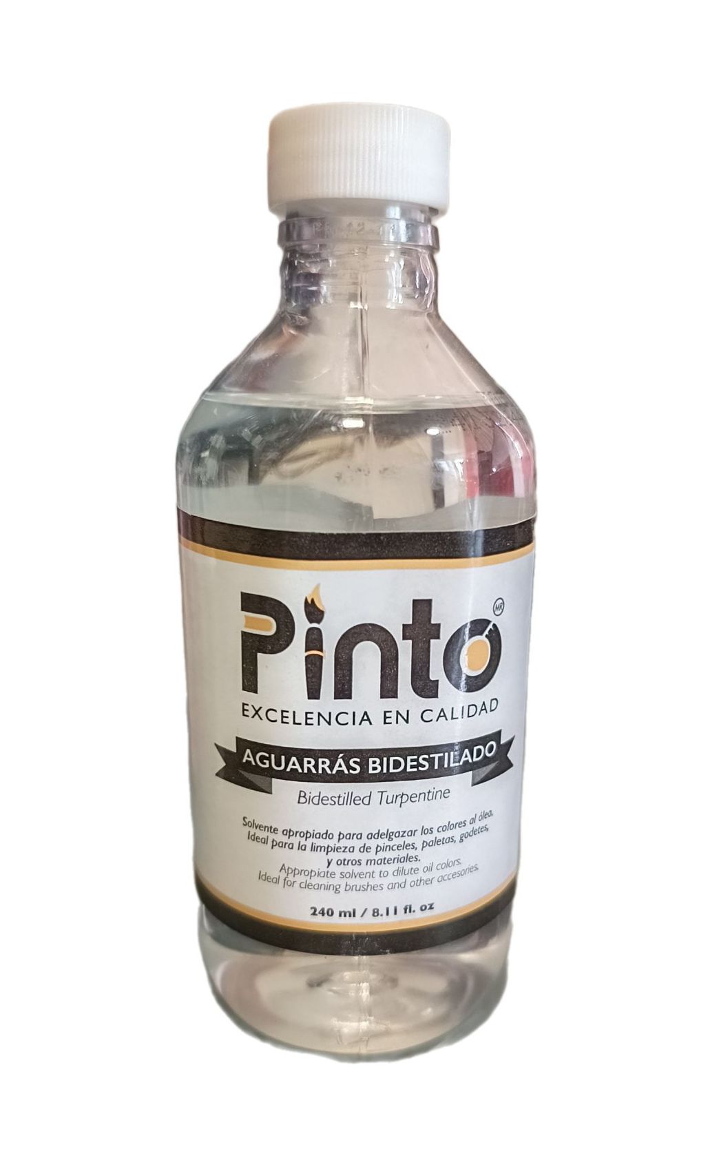 Aguarras Bidestilado (Escencia de trementina) Marca Pinto, 240 ml de capacidad