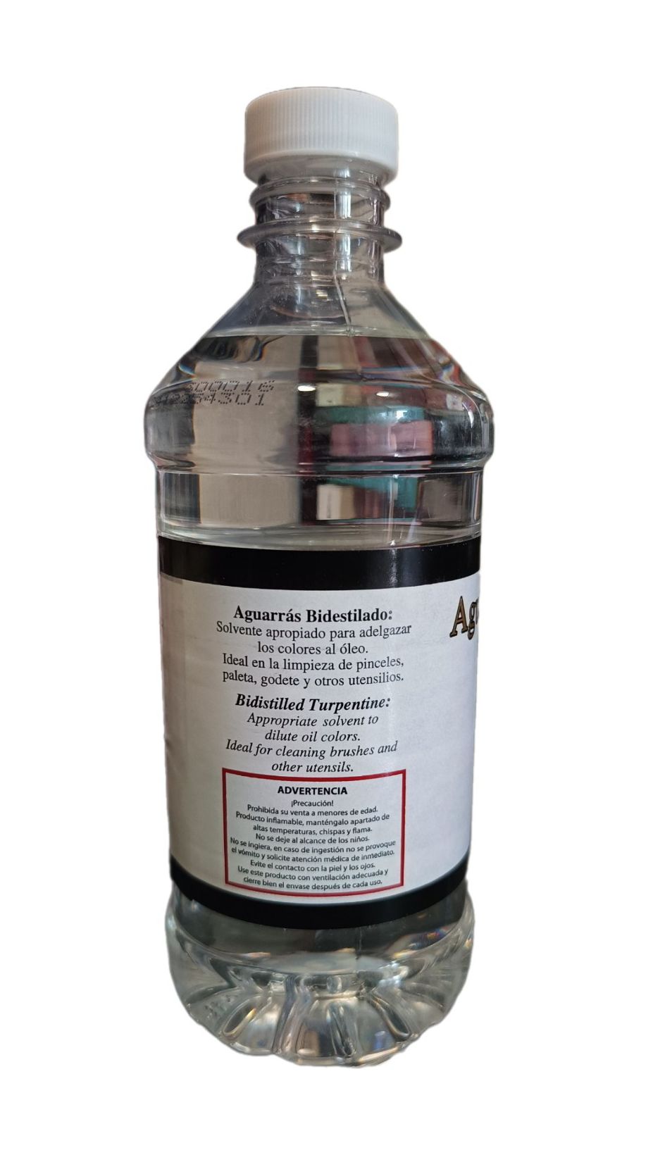 Aguarras Bidestilado (Escencia de trementina) Marca Pinto, 500 ml de capacidad