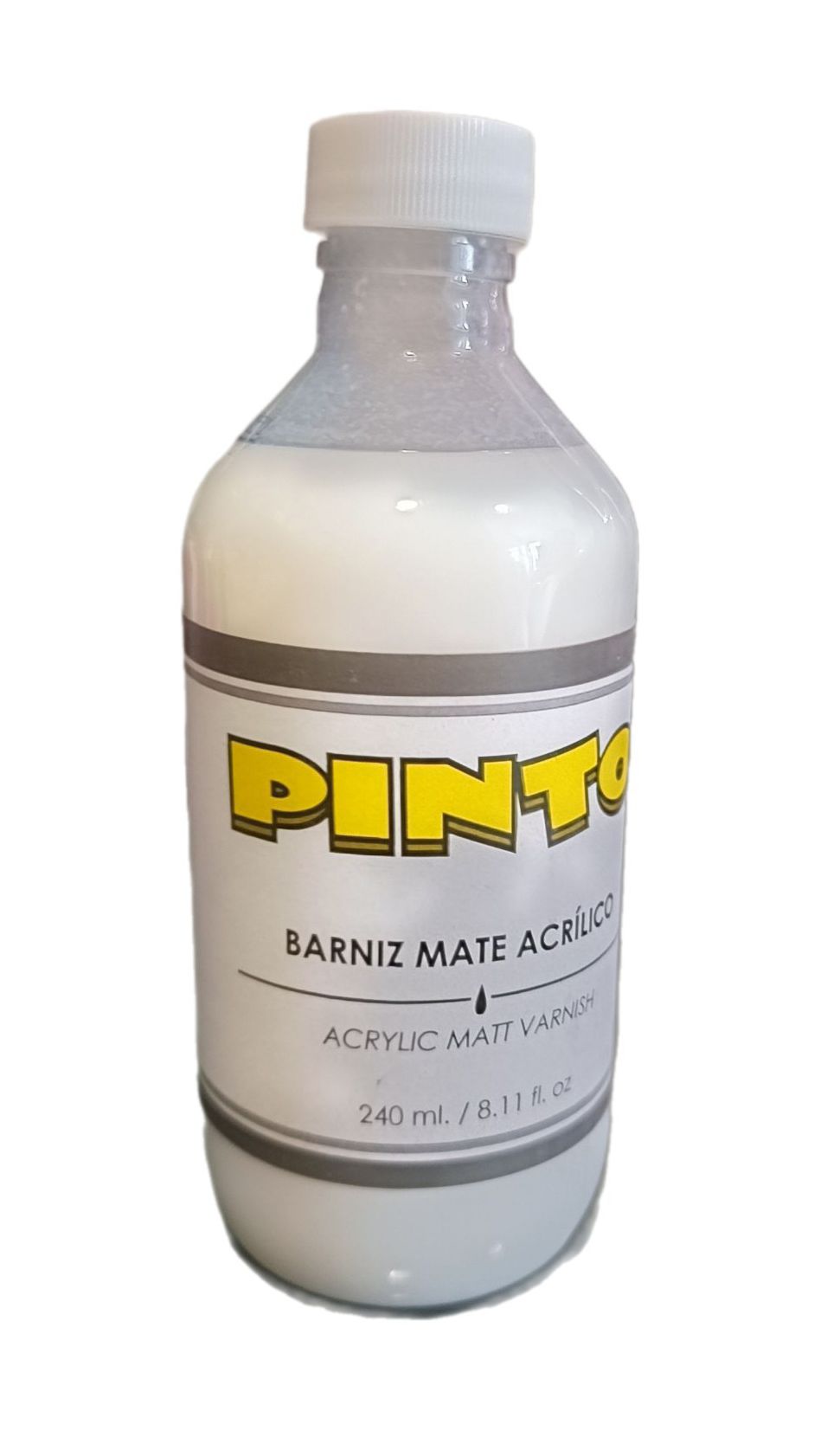 Barniz Mate para pintura acrilica Marca Pinto, 240 ml de capacidad