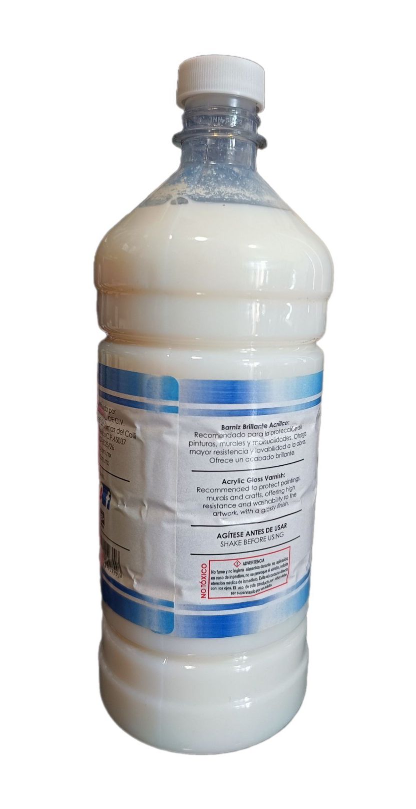 Barniz Brillante para pintura acrilica Marca Pinto, 1 litro de capacidad