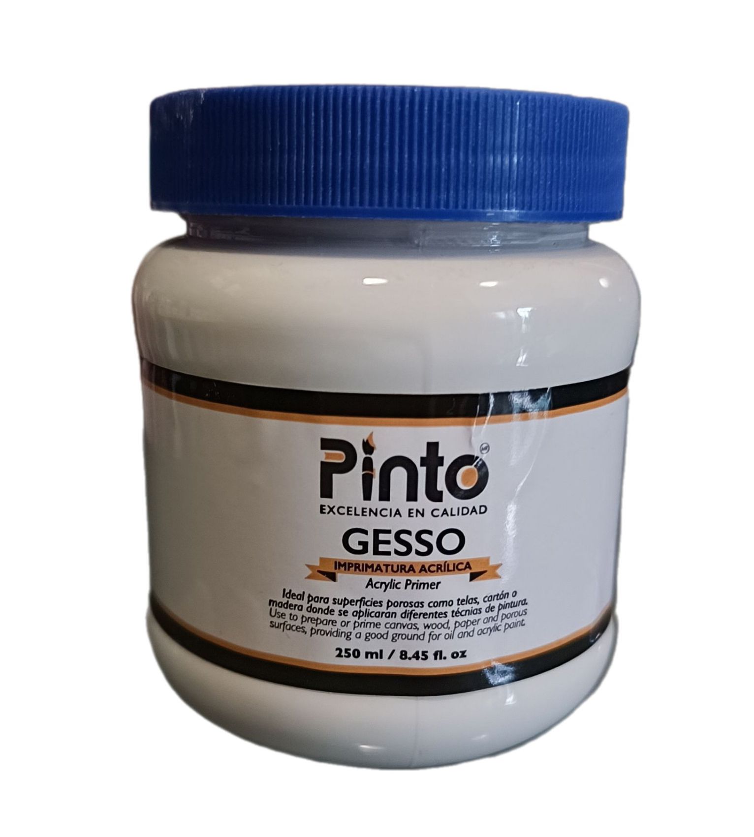 Gesso Blanco para imprimar lienzos Marca Pinto, 240 ml de capacidad