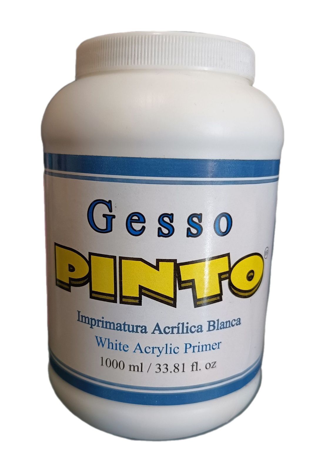 Gesso Blanco para imprimar lienzos Marca Pinto, 1 litro de capacidad