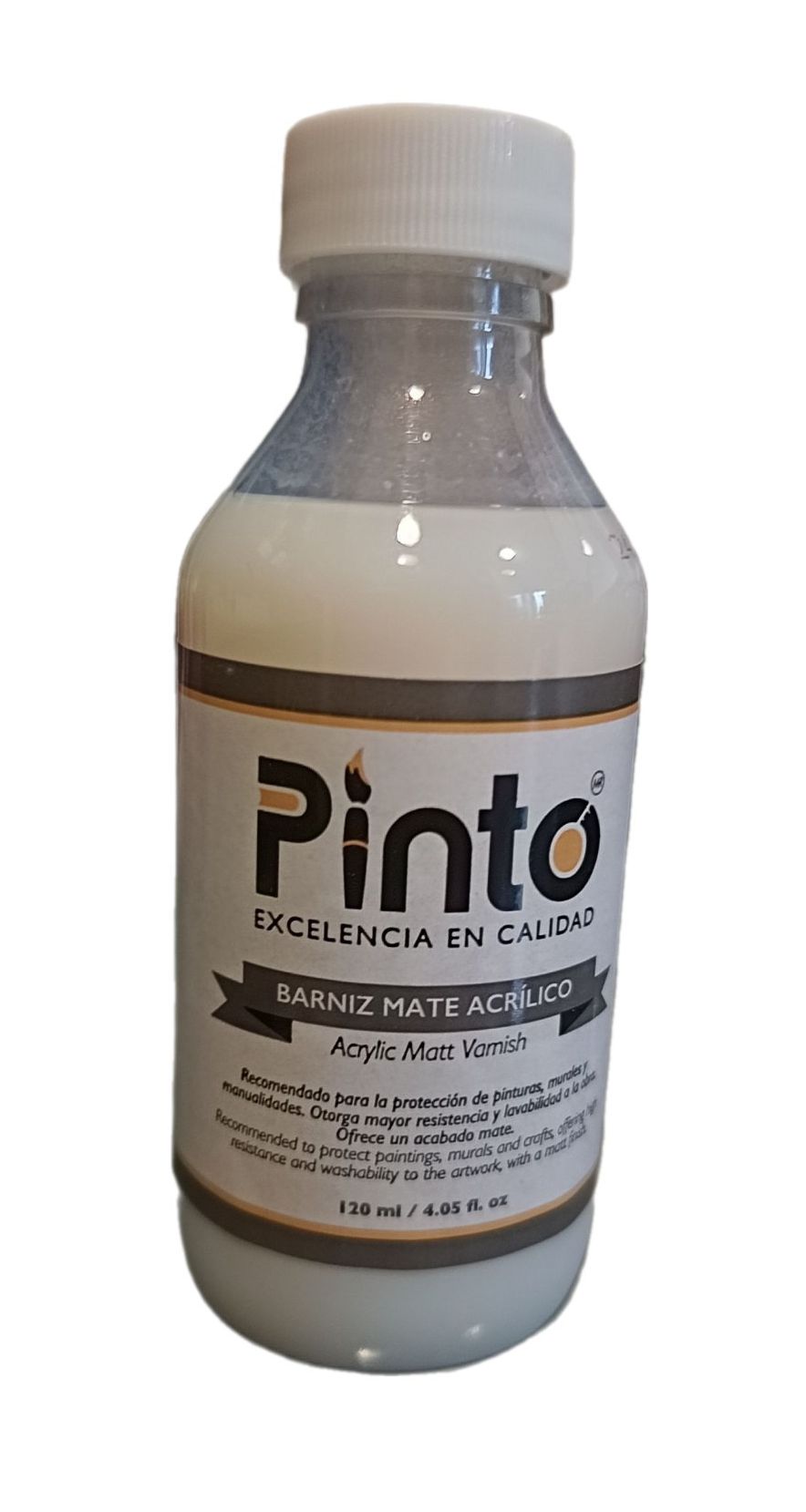 Barniz Mate para pintura acrilica Marca Pinto, 120 ml de capacidad