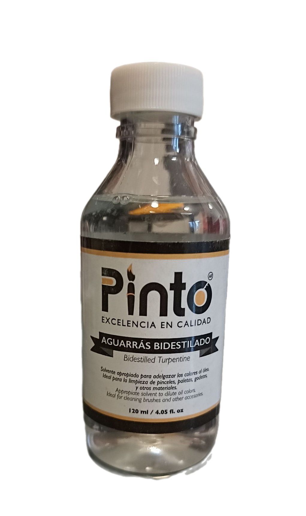 Aguarras Bidestilado (Escencia de trementina) Marca Pinto, 120 ml de capacidad