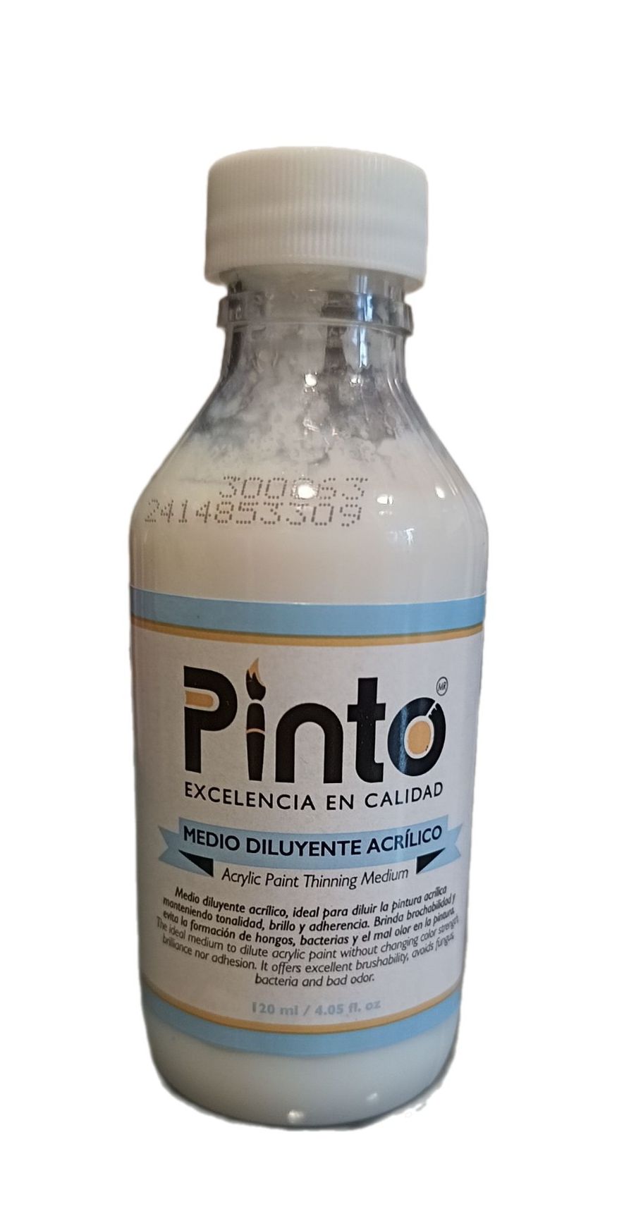 Medio diluyente para pintura acrilica Marca Pinto, 120 ml de capacidad