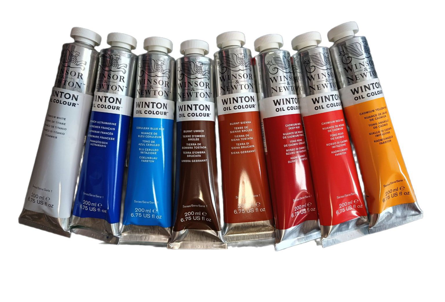 PAQUETE OLEOS WINTON PROMO 8 Oleos Winsor & Newton SERIE WINTON de 200 ml 