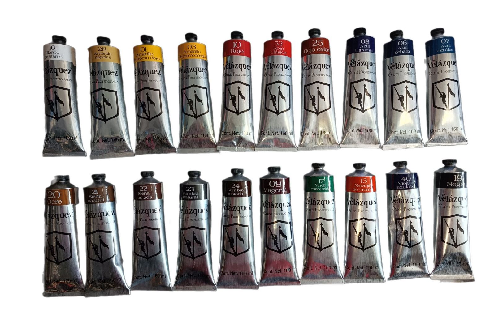 20 Oleos Velazquez, Oleos profesionales, alta calidad, tubos de 160 ml, colores varios