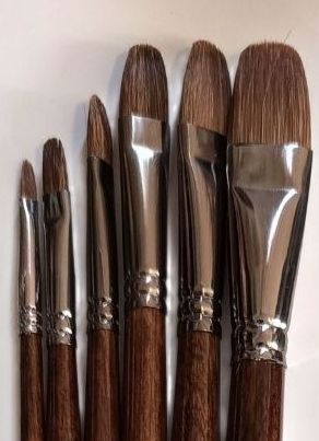 Paquete Set de 6 Pinceles de pelo muy suave tipo filbert y Paquete de 11 pinceles tipo liners 
