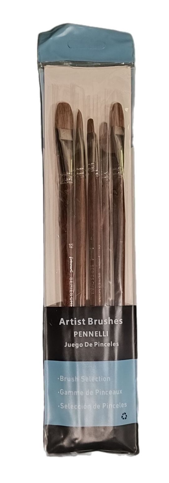 Paquete Set de 6 Pinceles de pelo muy suave tipo filbert y Paquete de 11 pinceles tipo liners 