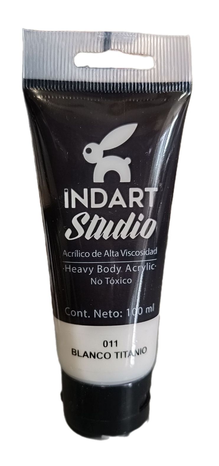 INDART Studio, color 011 Blanco de Titanio, Color Acrilico de alta Viscosidad de 100 ml de capacidad