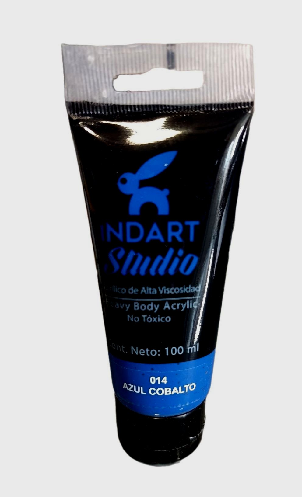 INDART Studio, color 014 Azul cobalto, Color Acrilico de alta Viscosidad de 100 ml de capacidad