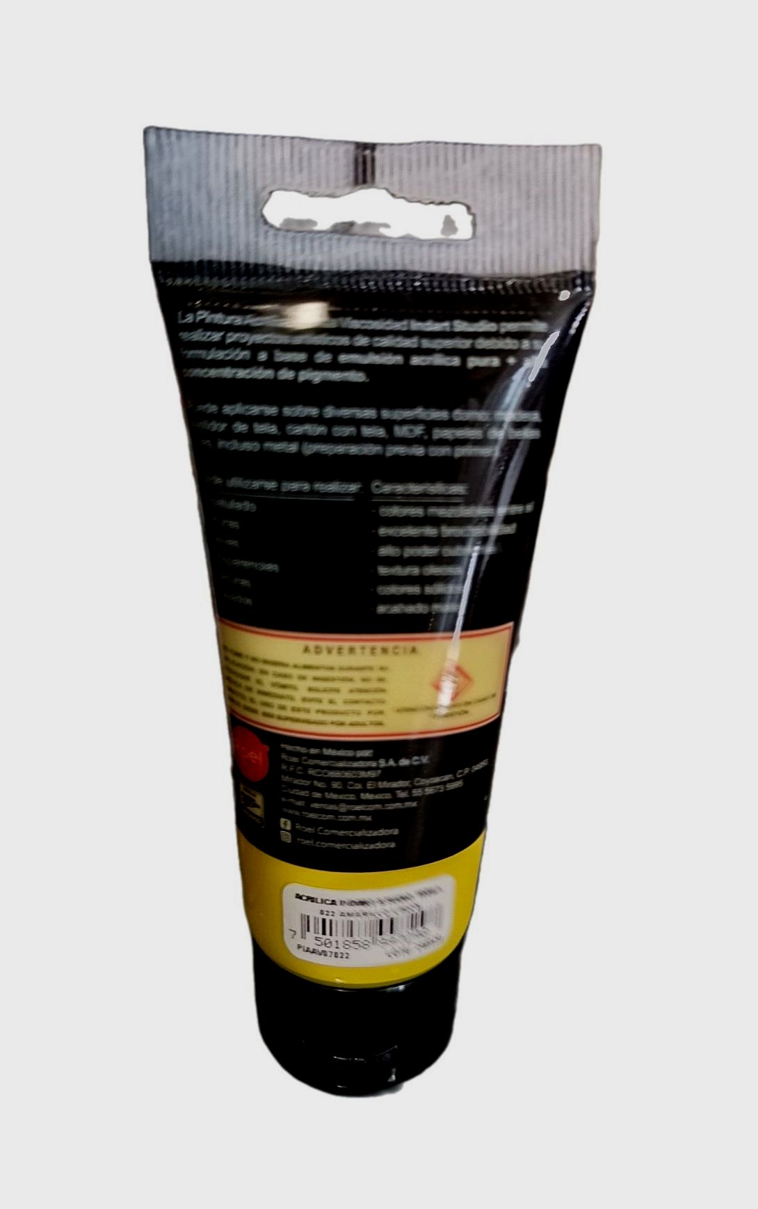 INDART Studio, color 022 Amarillo Limon, Color Acrilico de alta Viscosidad de 100 ml de capacidad
