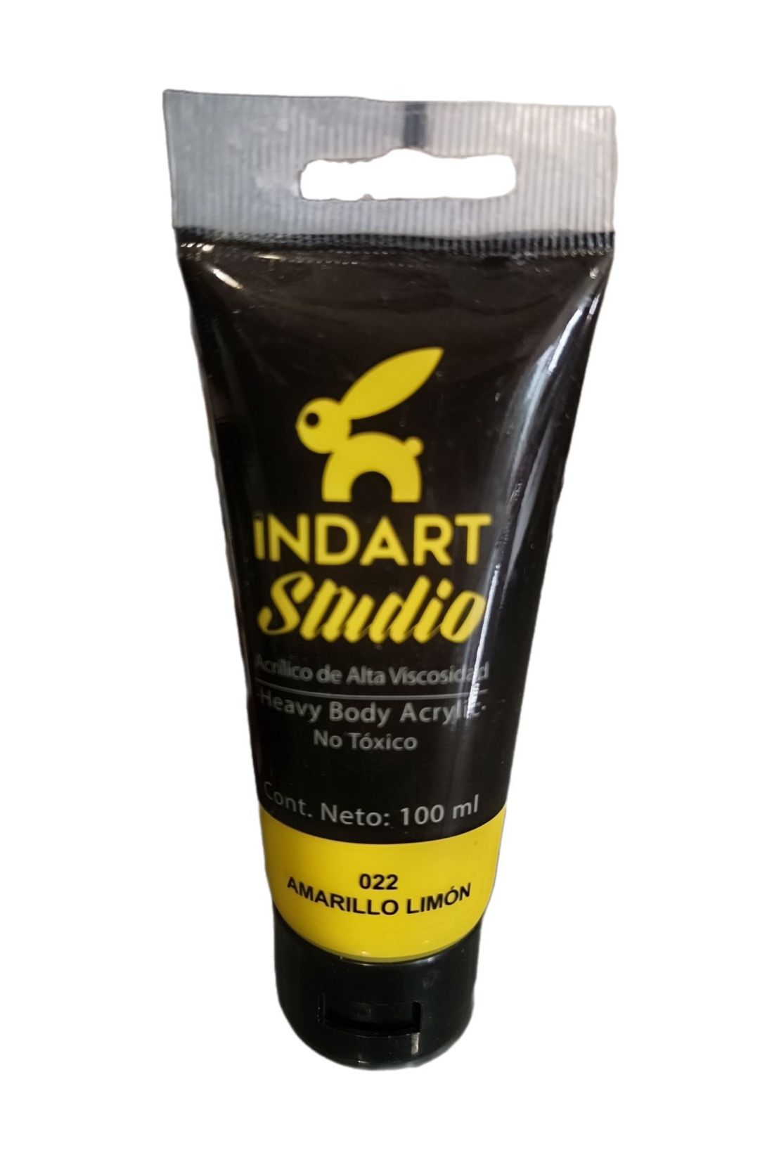 INDART Studio, color 022 Amarillo Limon, Color Acrilico de alta Viscosidad de 100 ml de capacidad