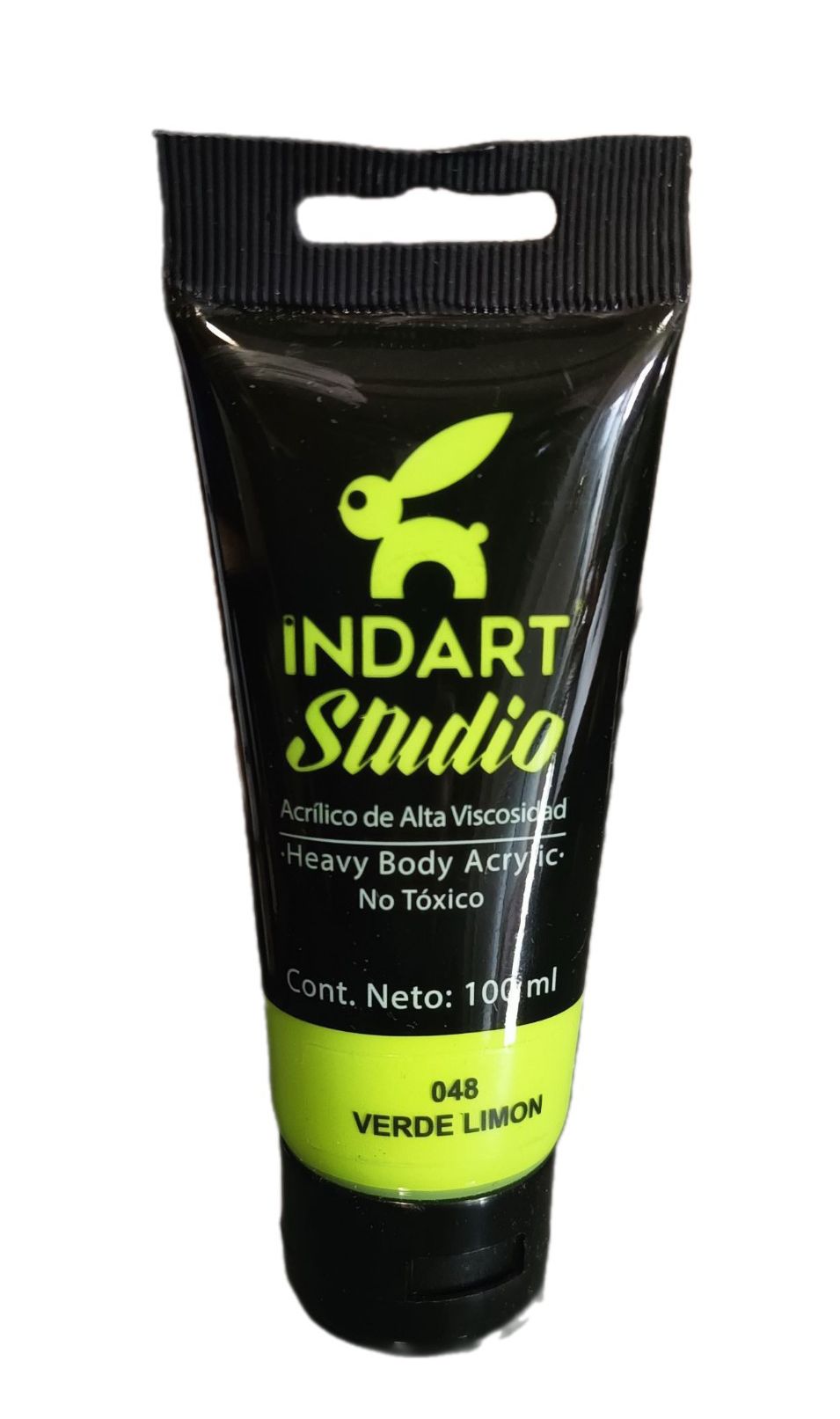 INDART Studio, color 048 Verde limon, Color Acrilico de alta Viscosidad de 100 ml de capacidad