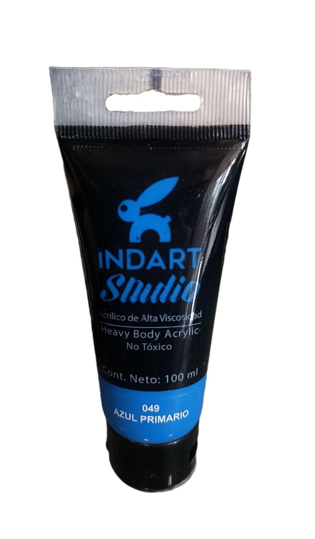 INDART Studio, color 049 Azul Primario, Color Acrilico de alta Viscosidad de 100 ml de capacidad