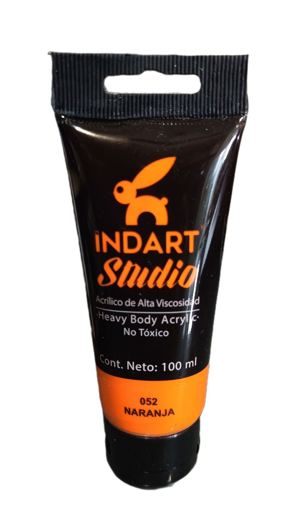 INDART Studio, color 052 Naranja, Color Acrilico de alta Viscosidad de 100 ml de capacidad